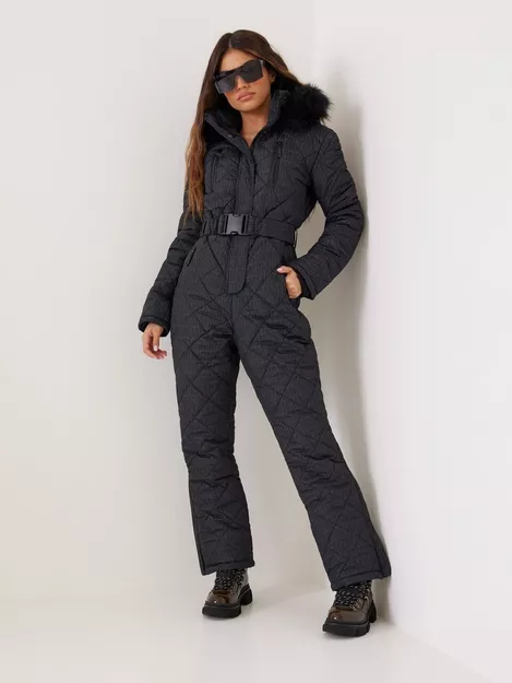 Missguided, Jackets & Coats, Nwt Missguided Black Ski Quilted Snow Suit  Size Us Uk 4 Aus 4
