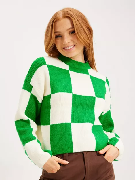 Køb Gina Tricot Faye knitted sweater Green | Nelly.com
