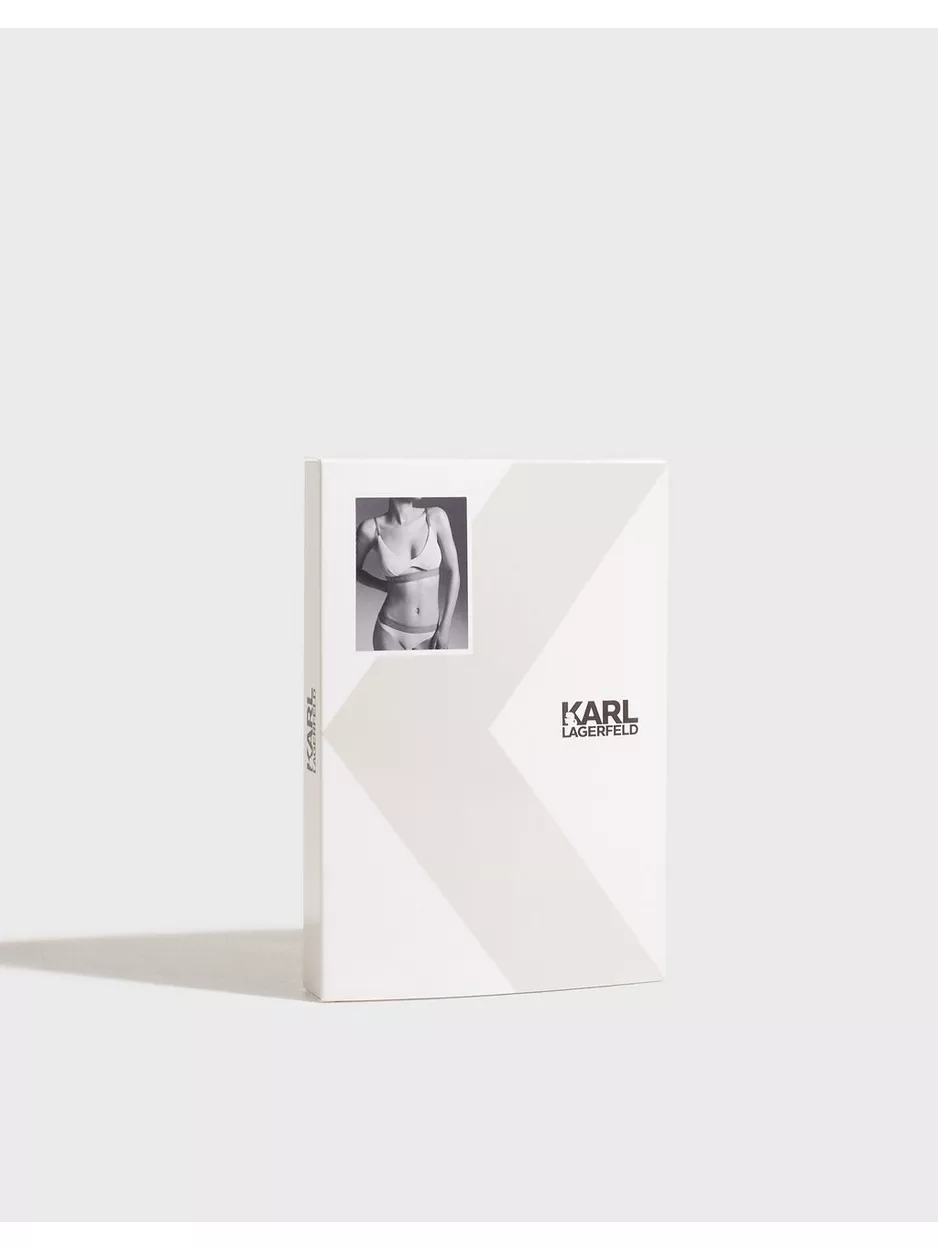 Karl Lagerfeld Rib Peephole Logo Bra Mjuk BH utan bygel Pastel Lila