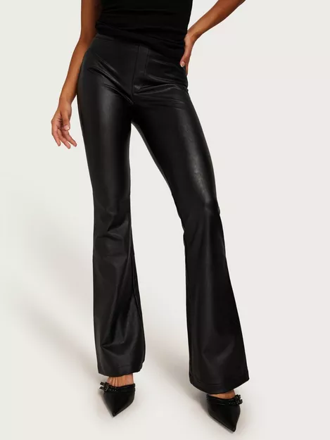 Spanx® Leather-Like Flare Pants In Luxe Black