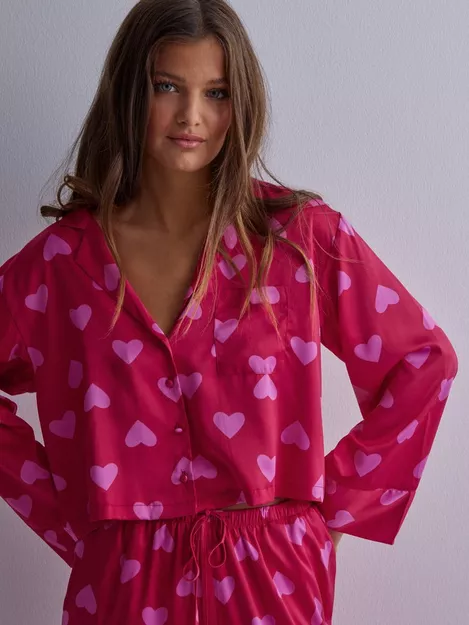 Hunkemöller HEARTS - Pyjama top - bright rose/red 