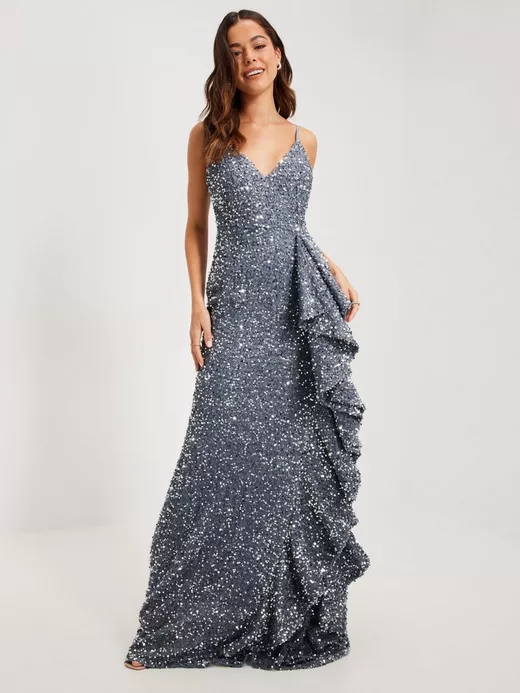 nelly.com | All Over Sequin Prom Dress With Ruffle