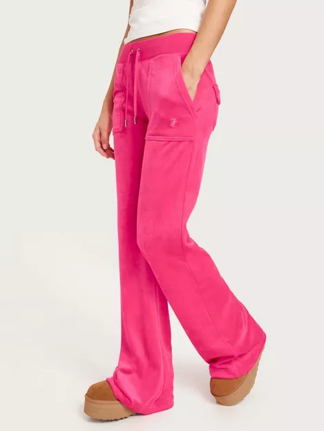 Stylish Pink Velour Flare Sweatpants