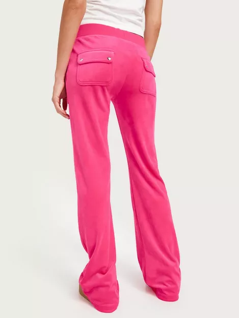PINK GLO LOW RISE VELOUR SCATTER BEAD FLARED JOGGERS – Juicy Couture UK