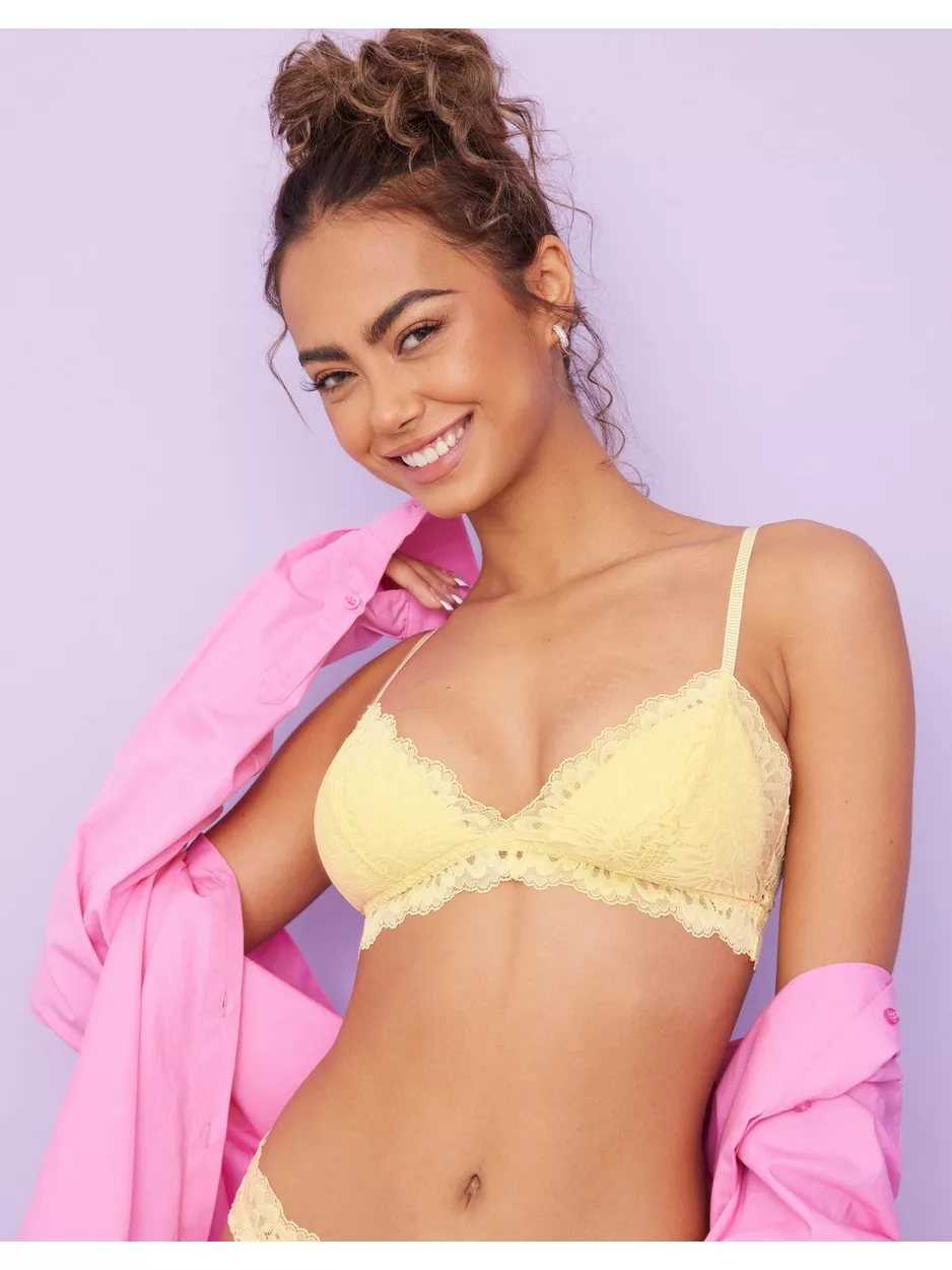 Neo Noir Skin Lime Bra Mjuk BH utan bygel Light Yellow