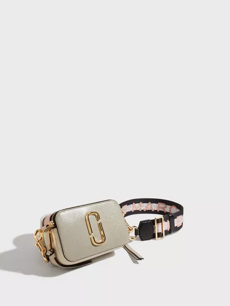 Marc Jacobs Dust & Yellow Logo Strap Snapshot Leather
