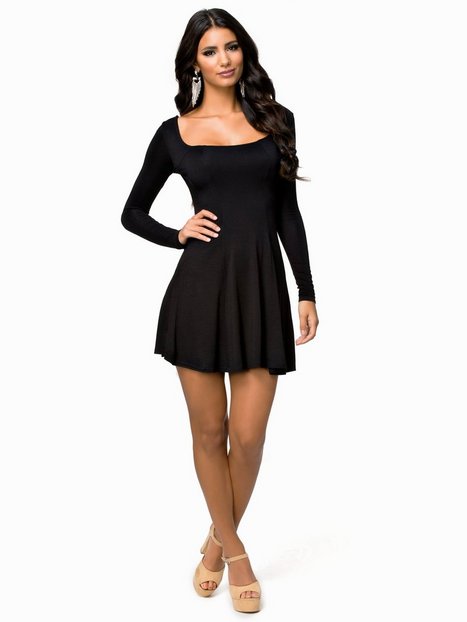Long Sleeve Jersey Dress - Club L Essentials - Black - Party Dresses ...