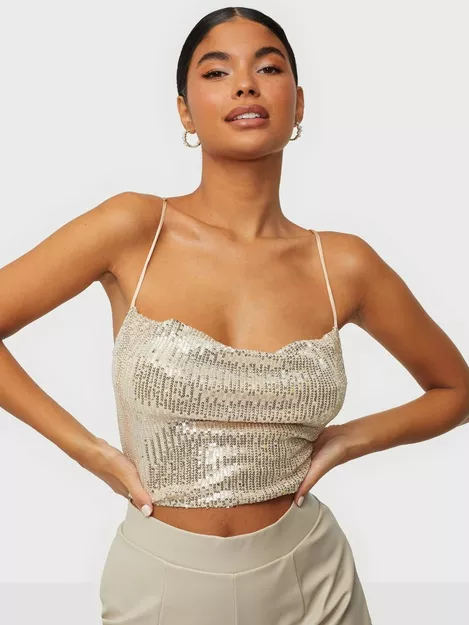 Glamorous Glitter Top - Silver | Nelly.com