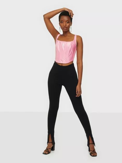 adidas Originals Relaxed Risqué Satin Look Corset in Pink