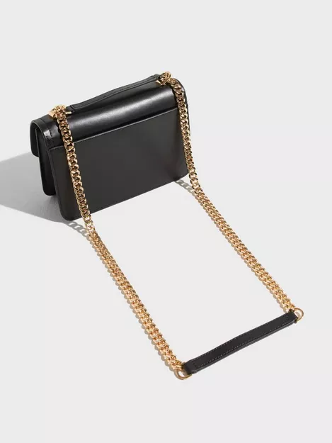 michael kors black purse gold chain