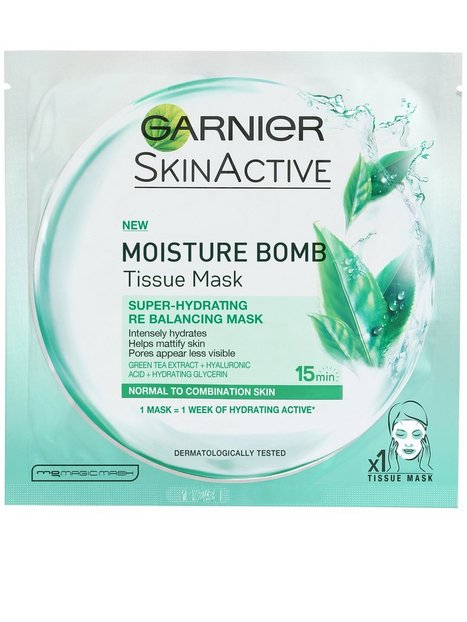 Garnier Moisture Bomb Tissue Mask Ansiktsmasker Grön