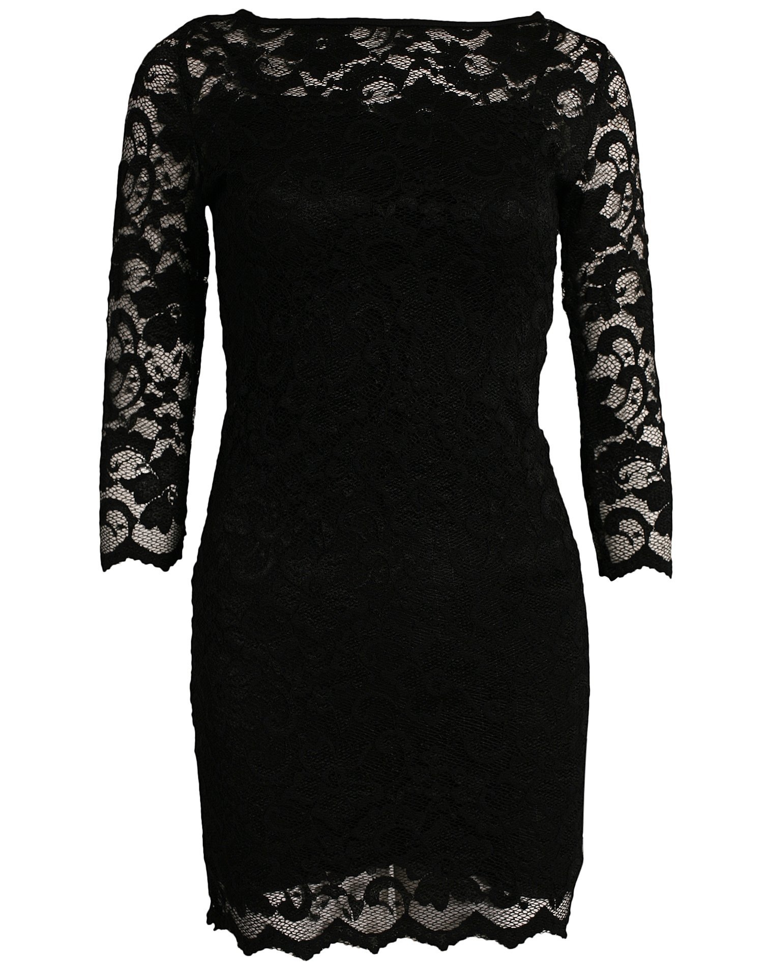 Slash Neck Lace Dress - John Zack - Black - Party Dresses - Clothing ...