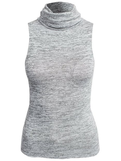 Roll Neck Sleeveless Top - Nly Trend - Light Grey - Tops - Clothing ...