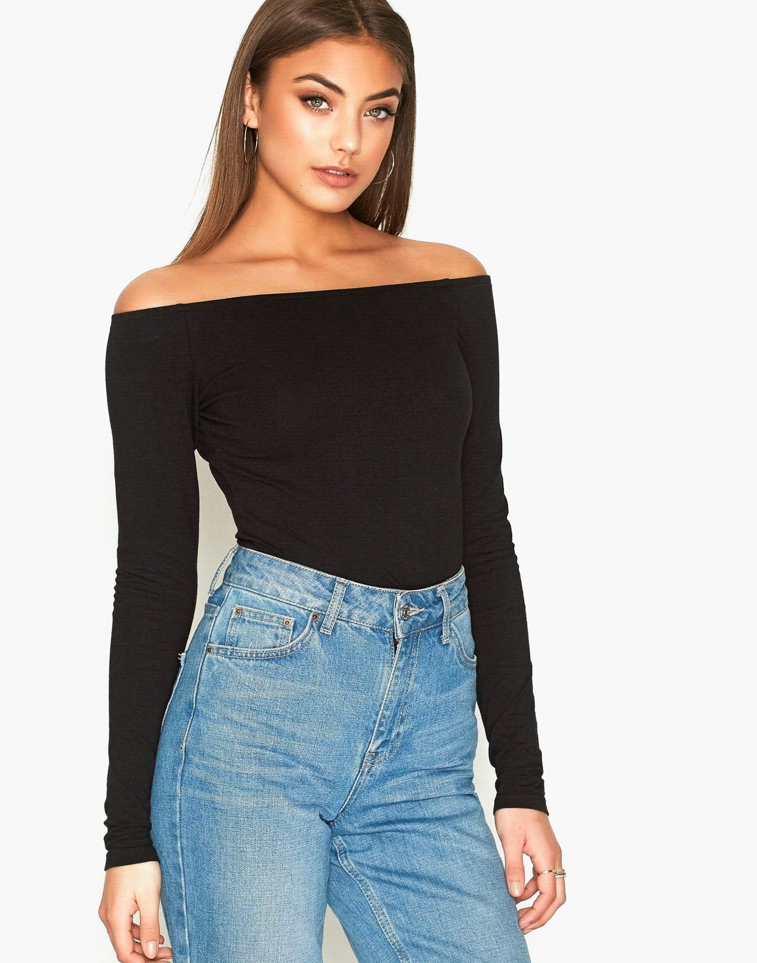 Off Duty Shoulder Top - Nly Trend - Black - Tops - Clothing - Women - Nelly.com