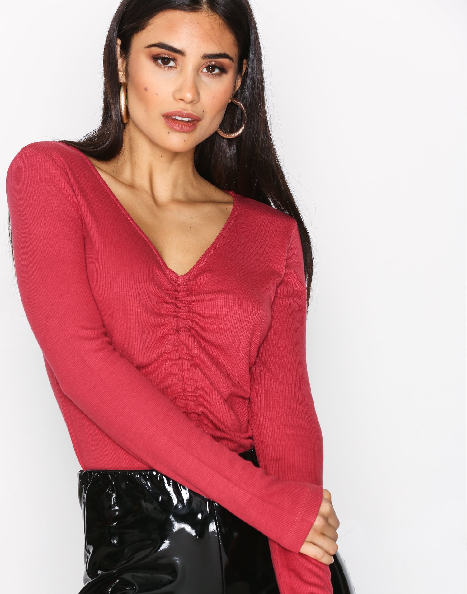 Buy NLY Trend Bow Rouch LS Top - Vintage Rose | Nelly.com