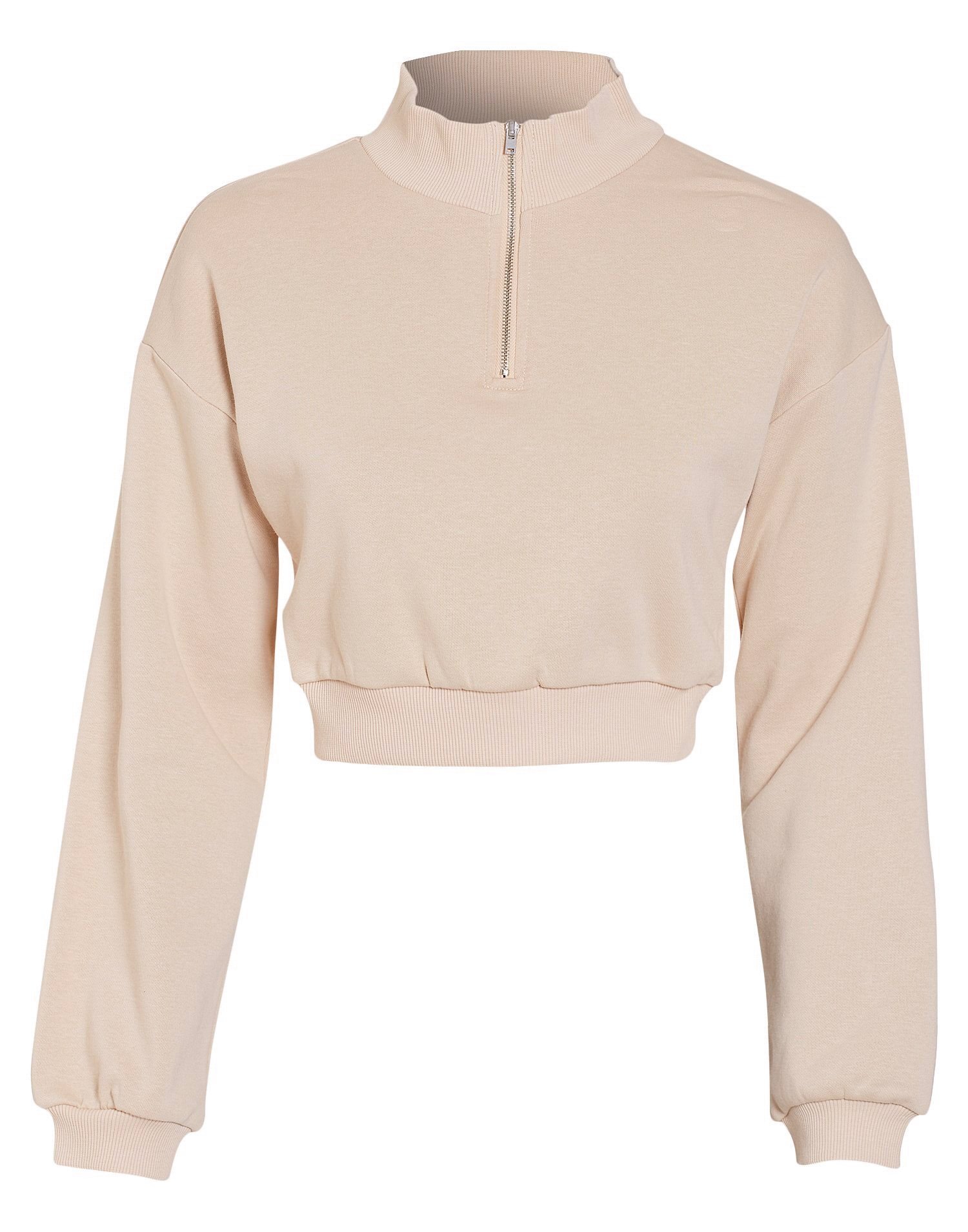 cropped zip sweat