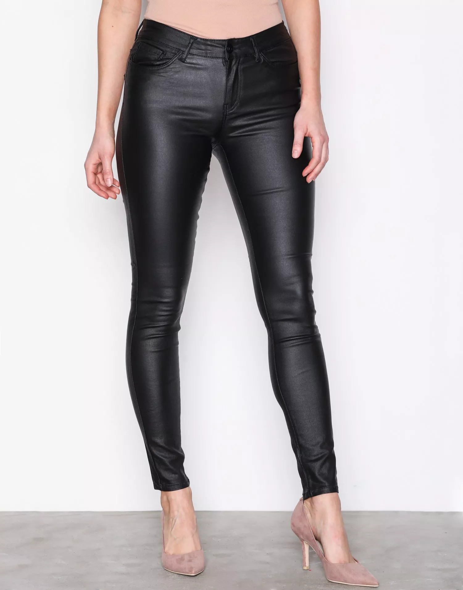 Vero moda smooth coated pants new arrivals