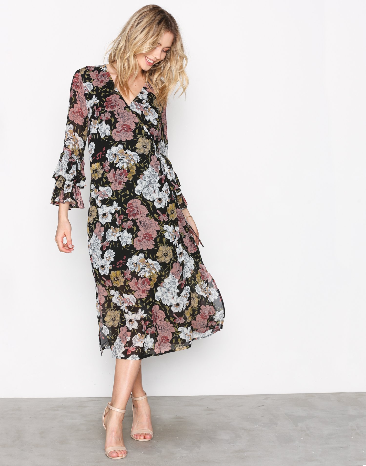 SFCYNTHIA LS WRAP DRESS EX