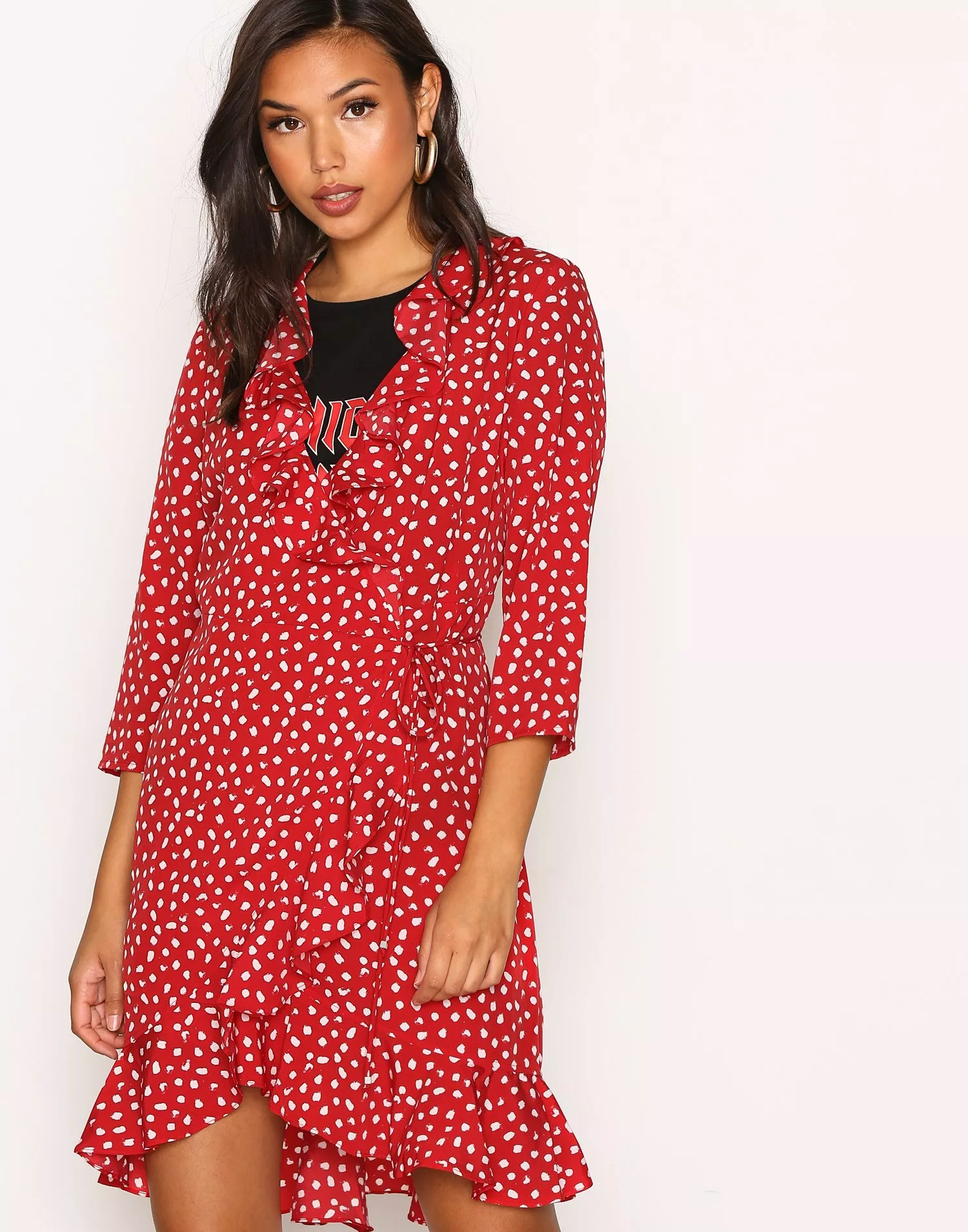 Buy Vero Moda VMHENNA WRAP DRESS EXP - Red |