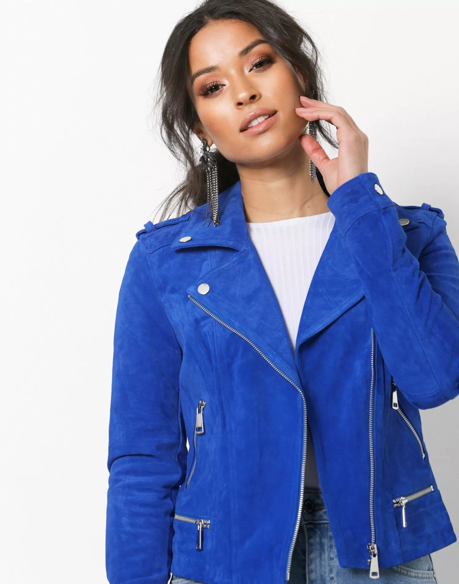 Vero moda 2025 blue suede jacket