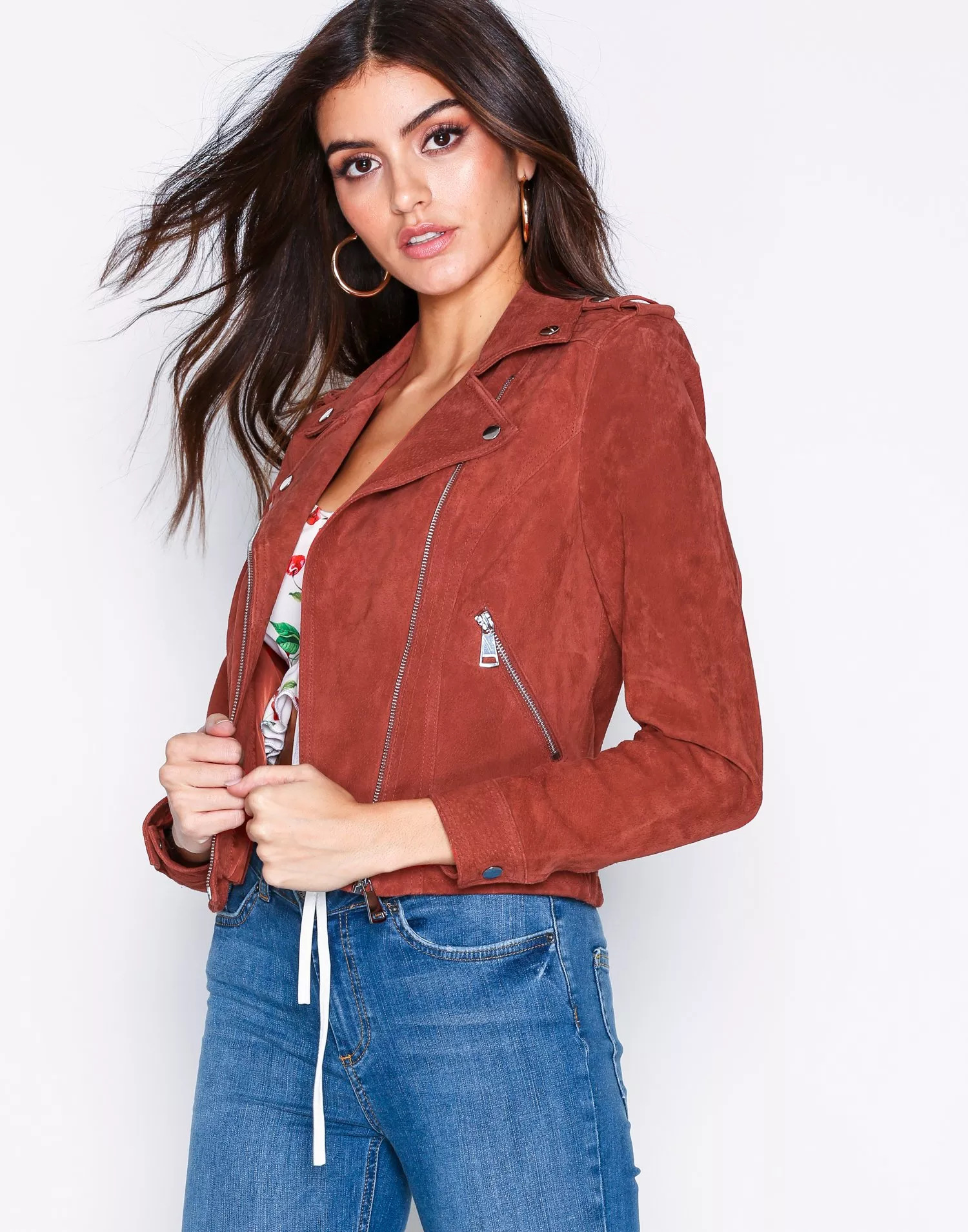 Vero moda red suede cheap jacket