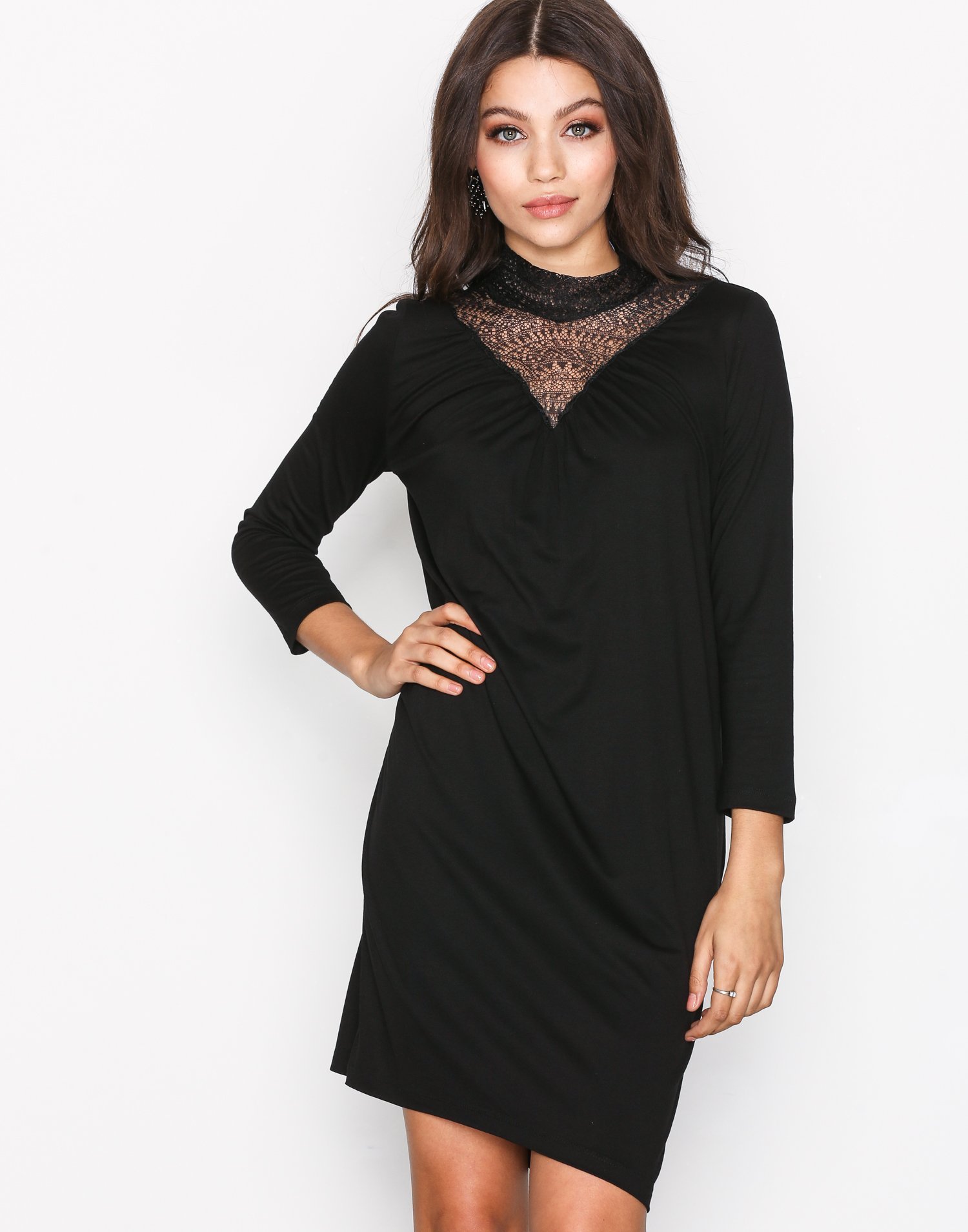 VMVIVA LACE V-NECK 3/4 SHORT DRESS