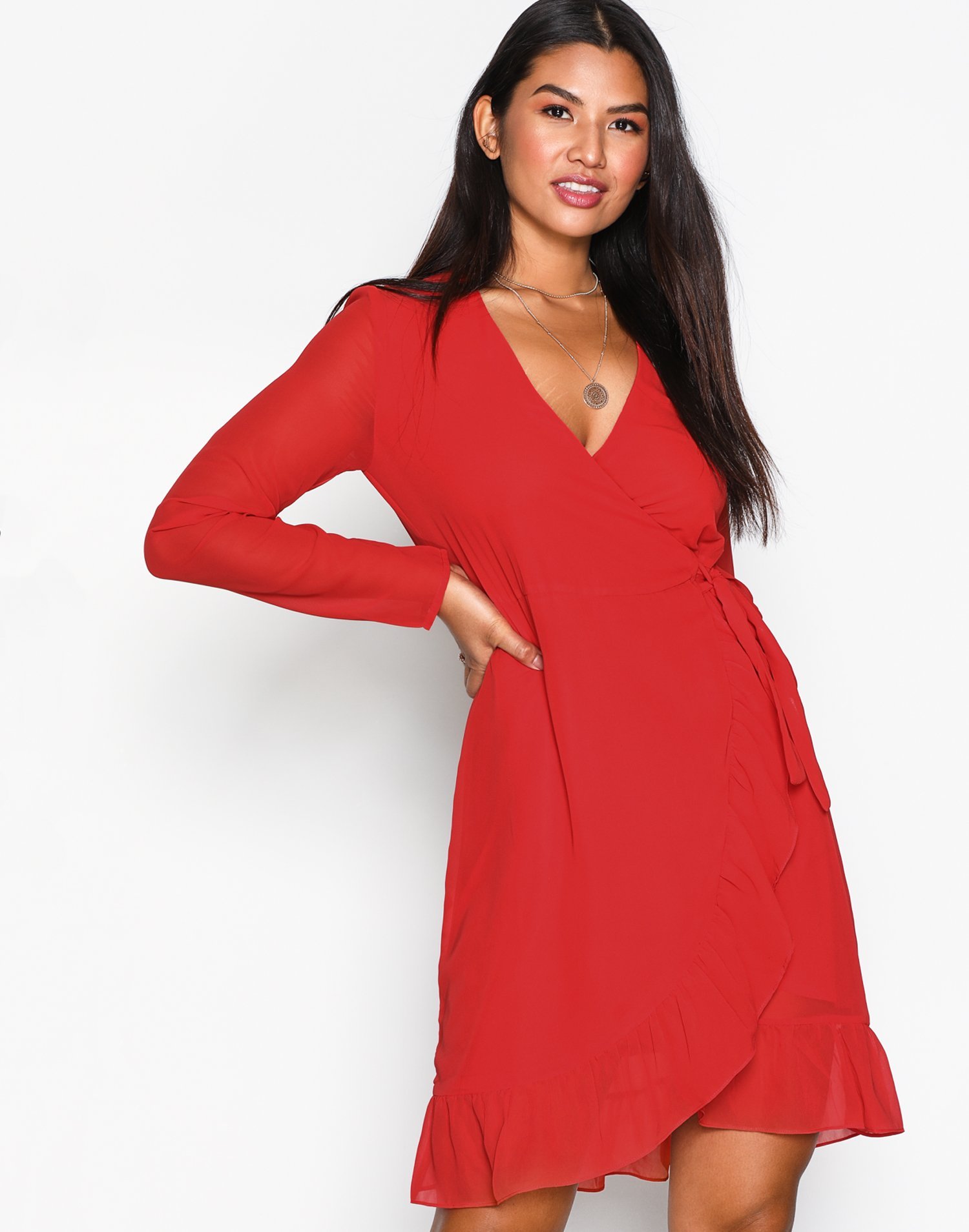 PCMABEL LS WRAP DRESS