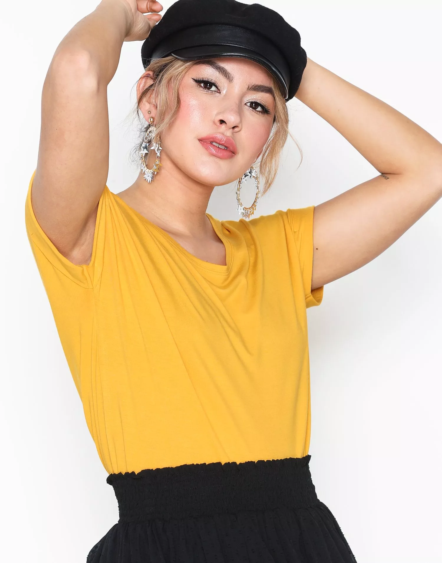 - S/S Buy Only TOP NOOS Yellow JRS onlMOSTER O-NECK