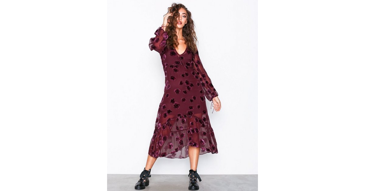 Sophie velvet floral midi on sale dress