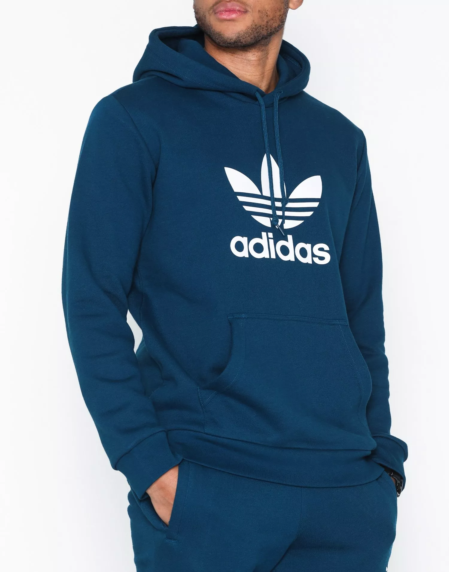 Adidas originals hotsell trefoil hoodie navy