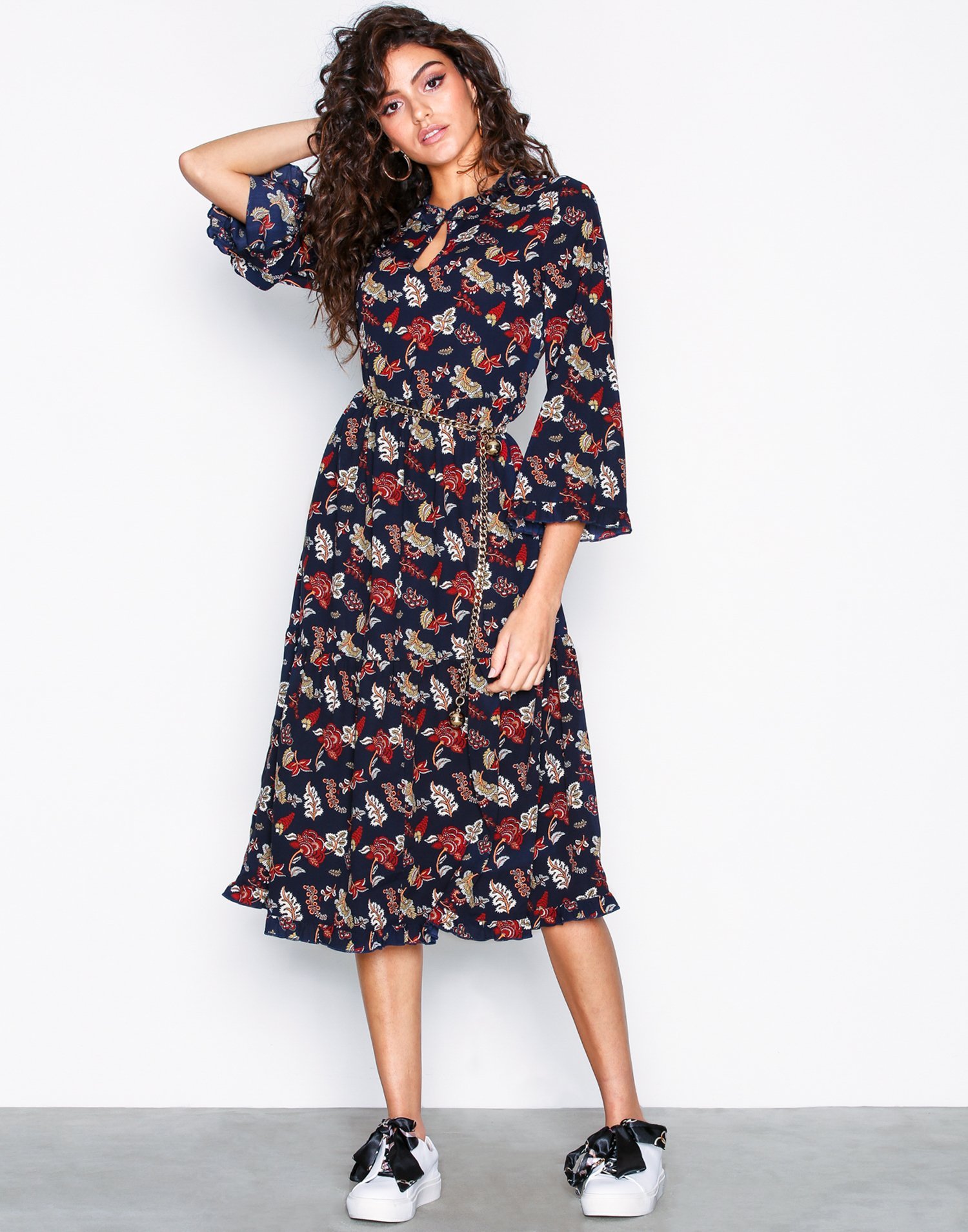 onlJENIFFER 3/4 MIDI DRESS WVN