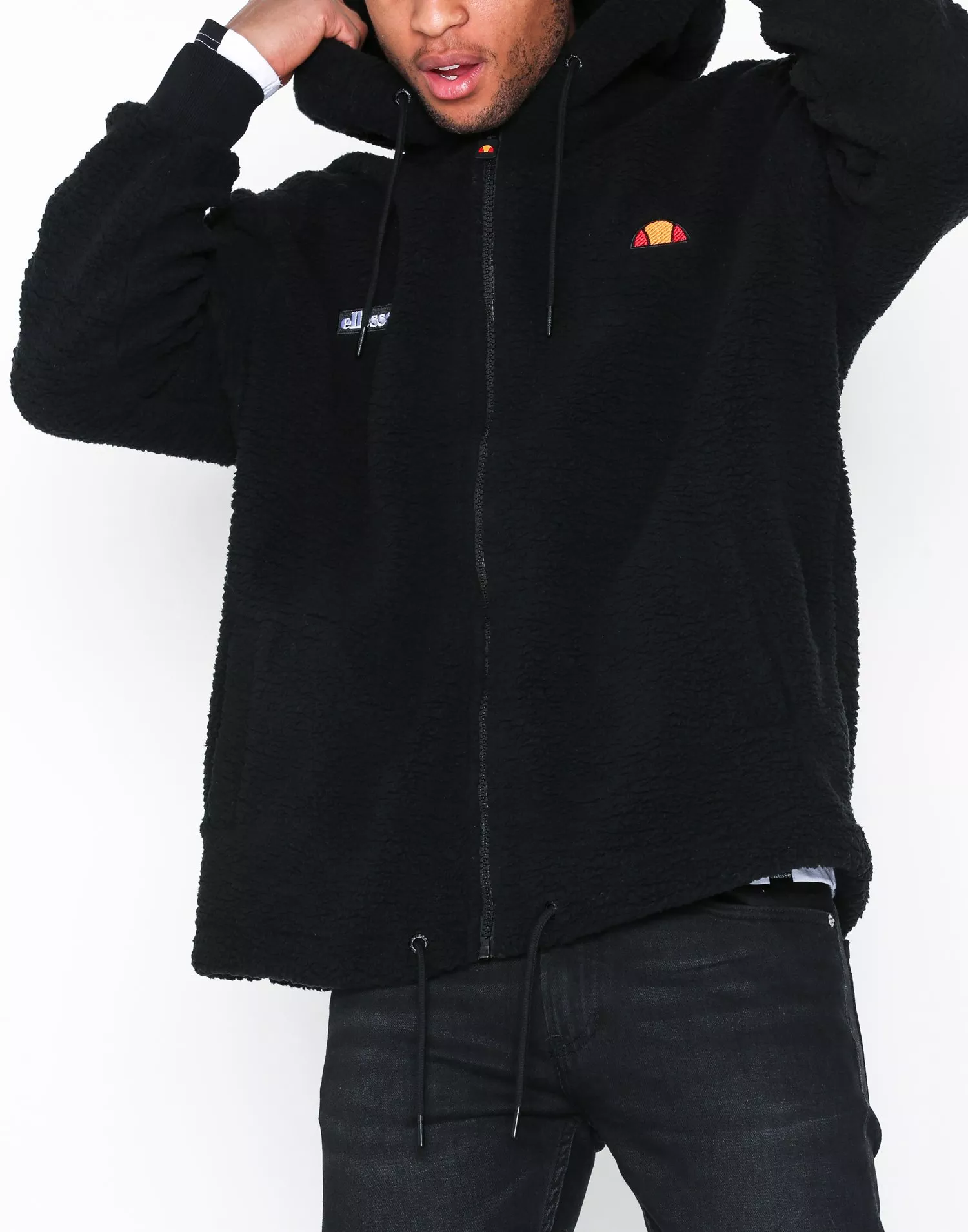 Ellesse oragratti borg clearance zip through hoodie