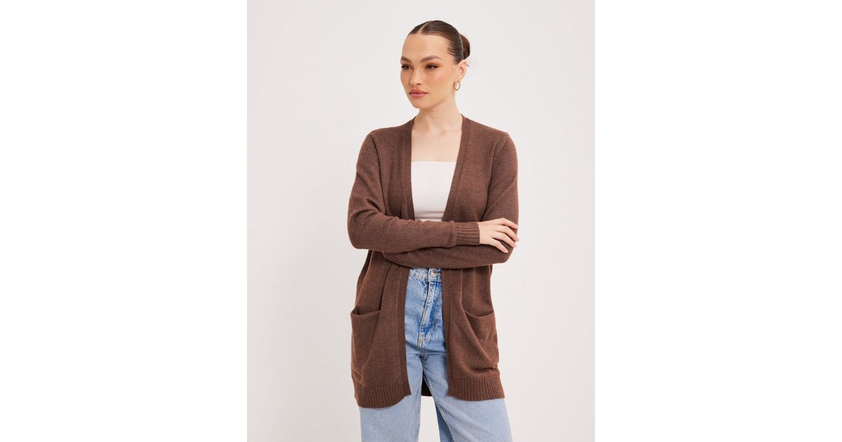 Buy Vila VIRIL OPEN L/S KNIT CARDIGAN - NOOS - Chocolate Fondant Dark  Melange | Nelly.com