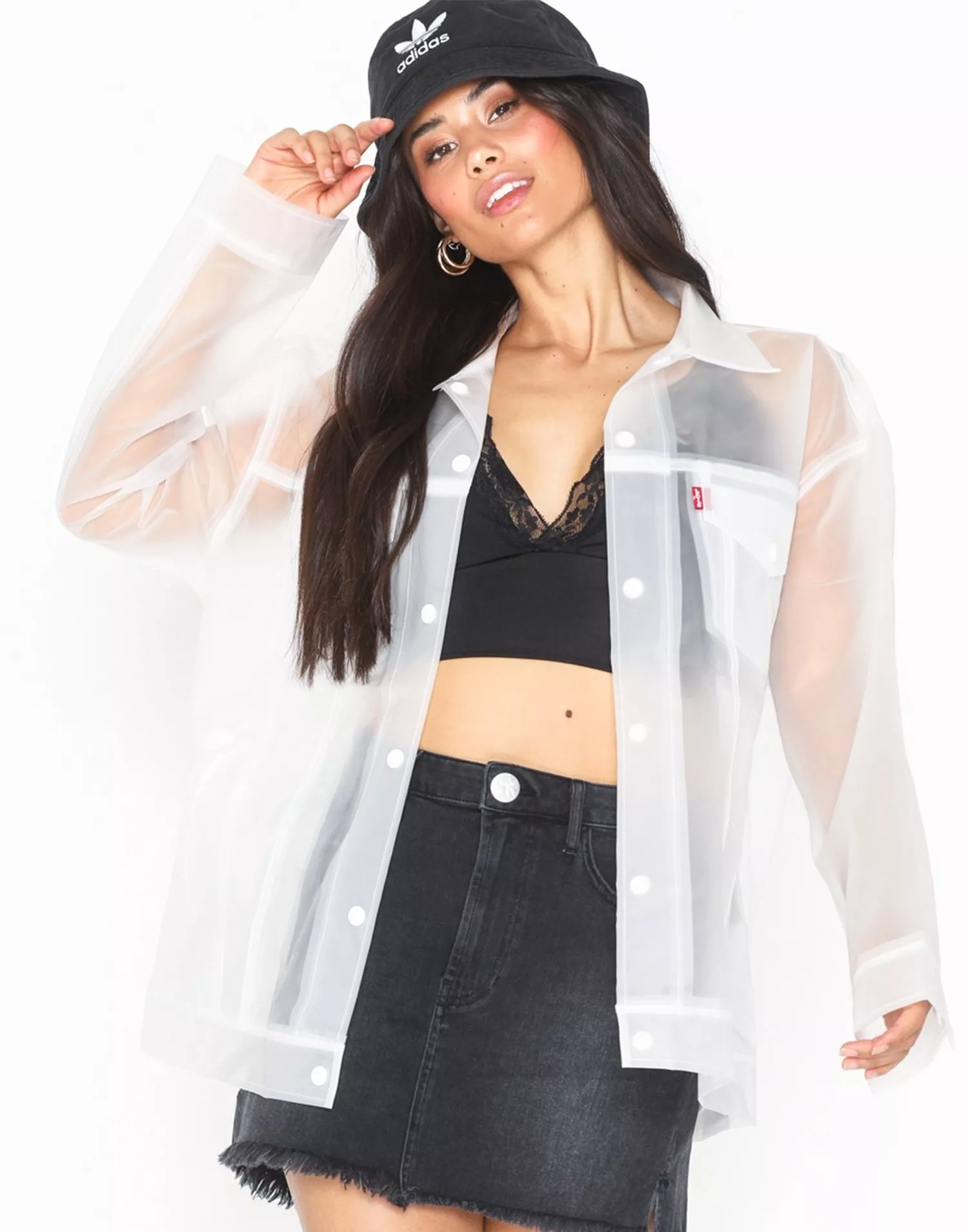 Levi's clear baggy trucker hot sale jacket