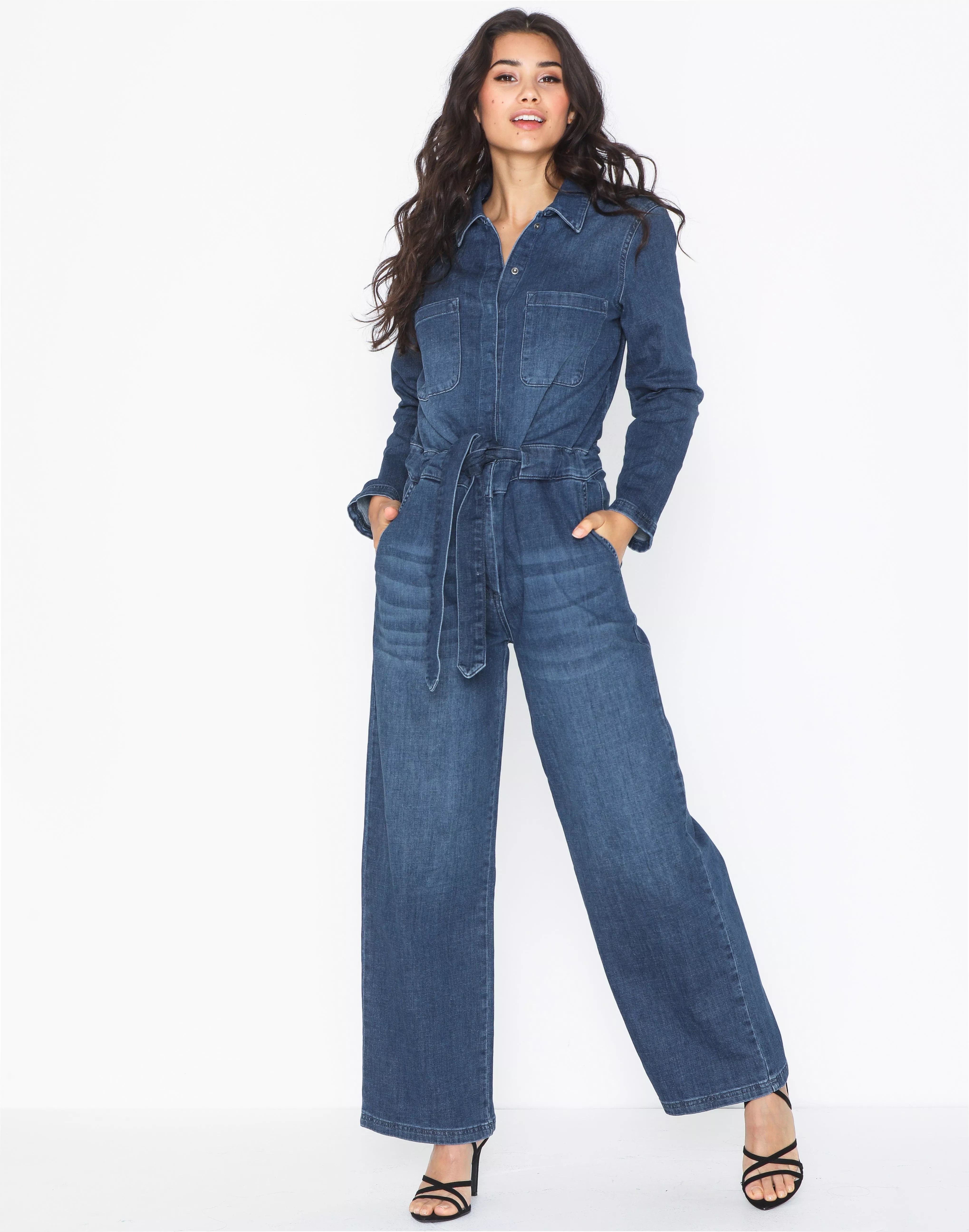 uitvinden buik Overeenkomend Buy Selected Femme SLFVICTORIA DENIM JUMPSUIT W - Dark Blue | Nelly.com