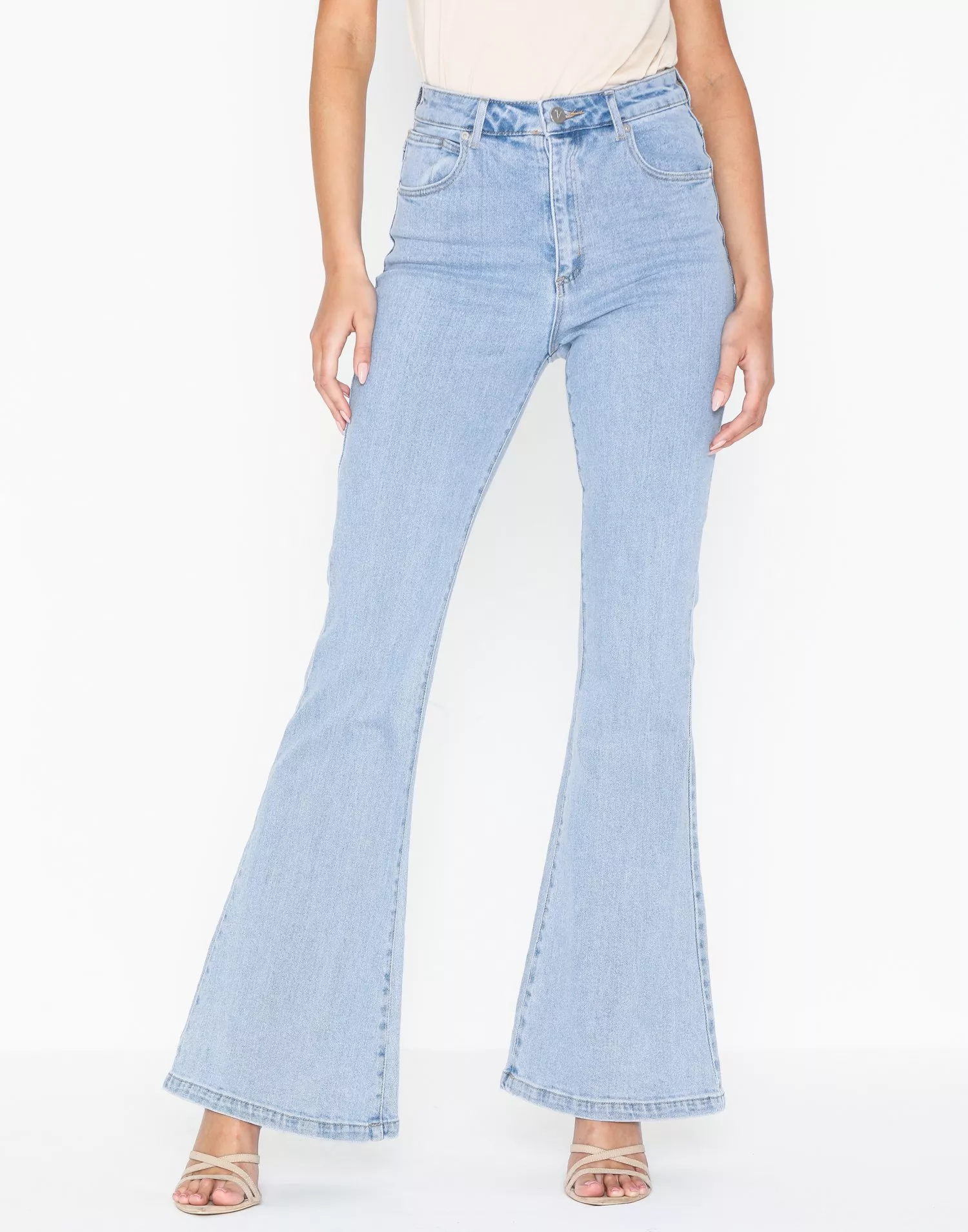 Distressed High Waisted Bootcut Jeans, 58% OFF