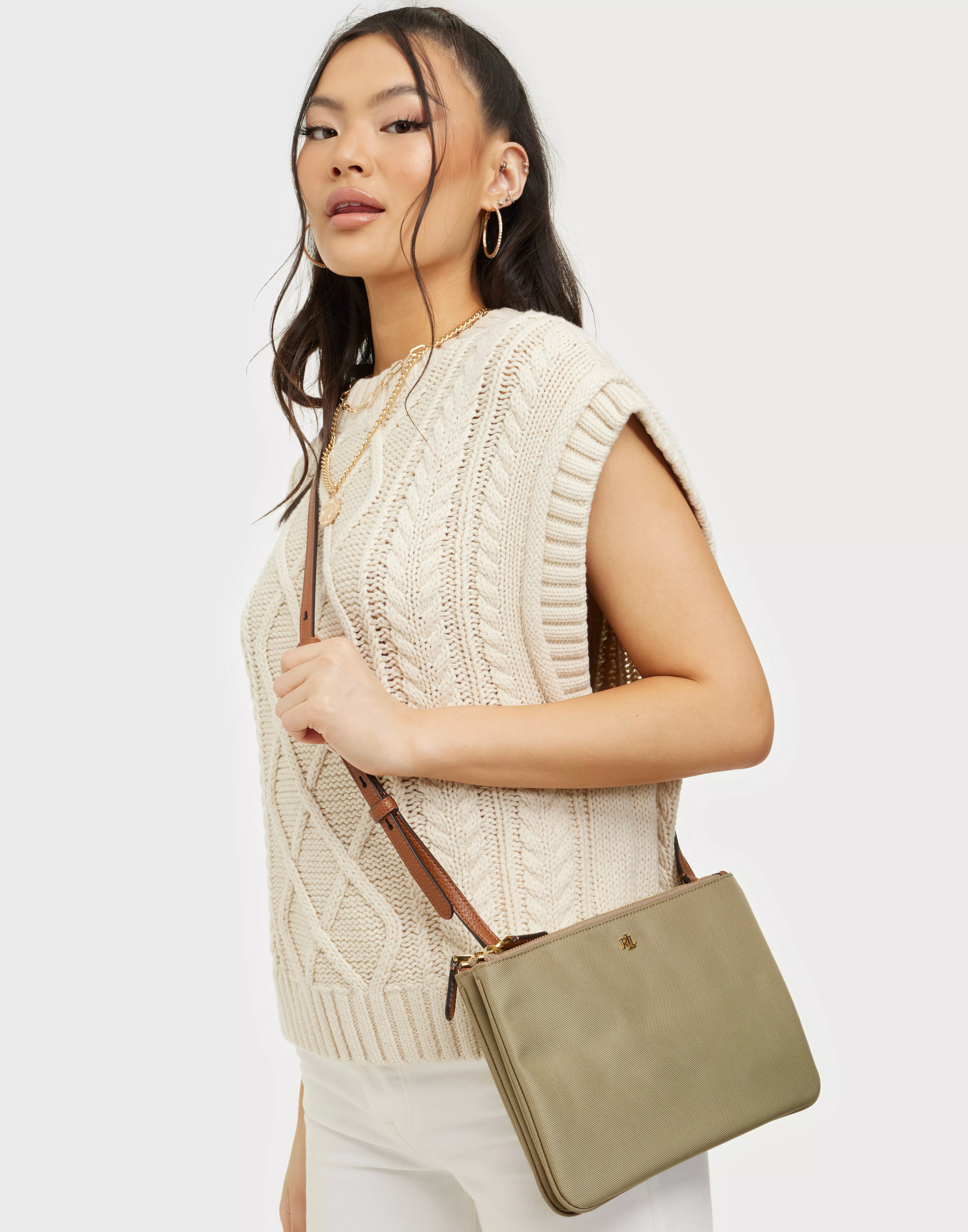 Lauren by Ralph Lauren Carter 26 Cross Body Bag in Brown