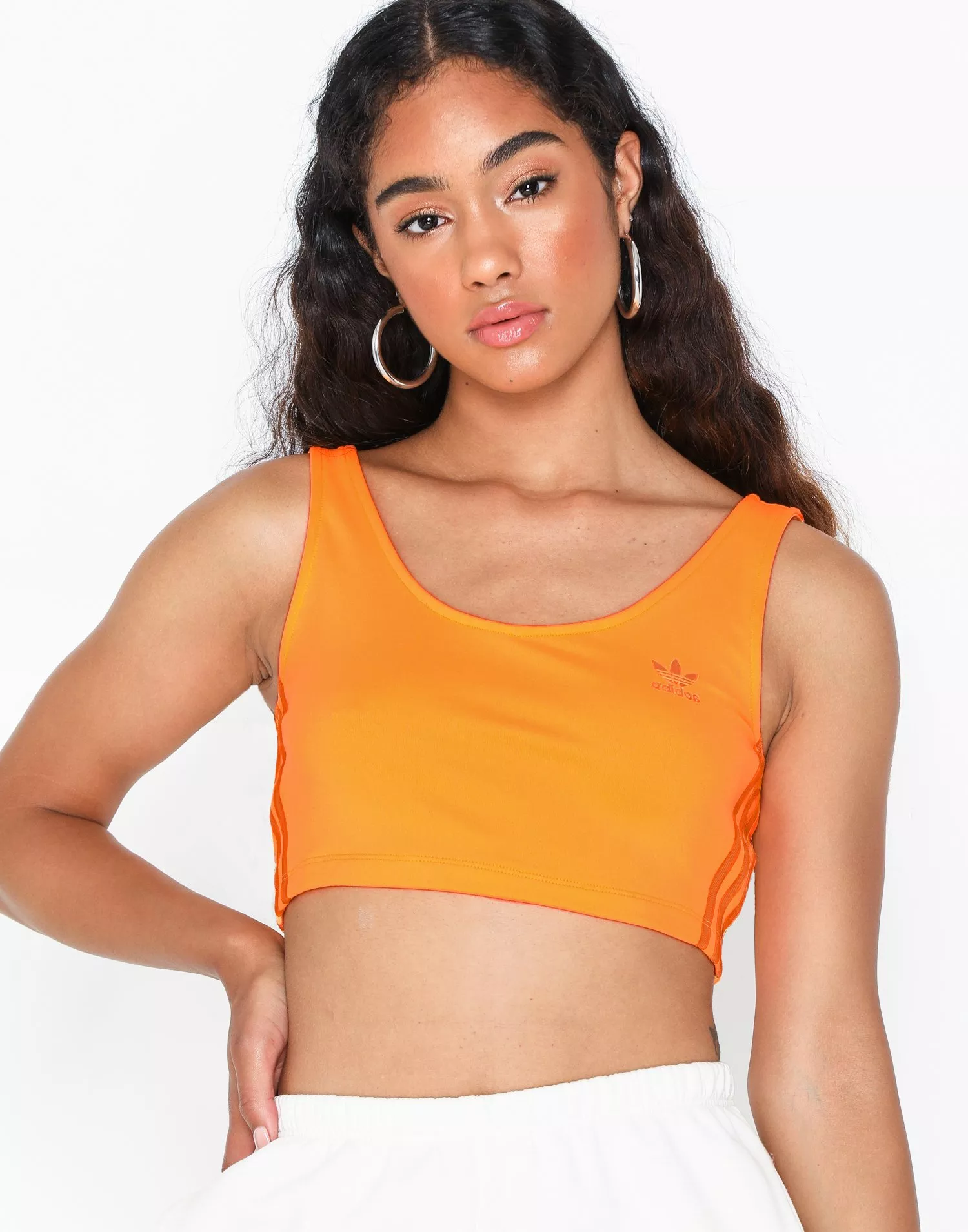 Adidas orange crop store top