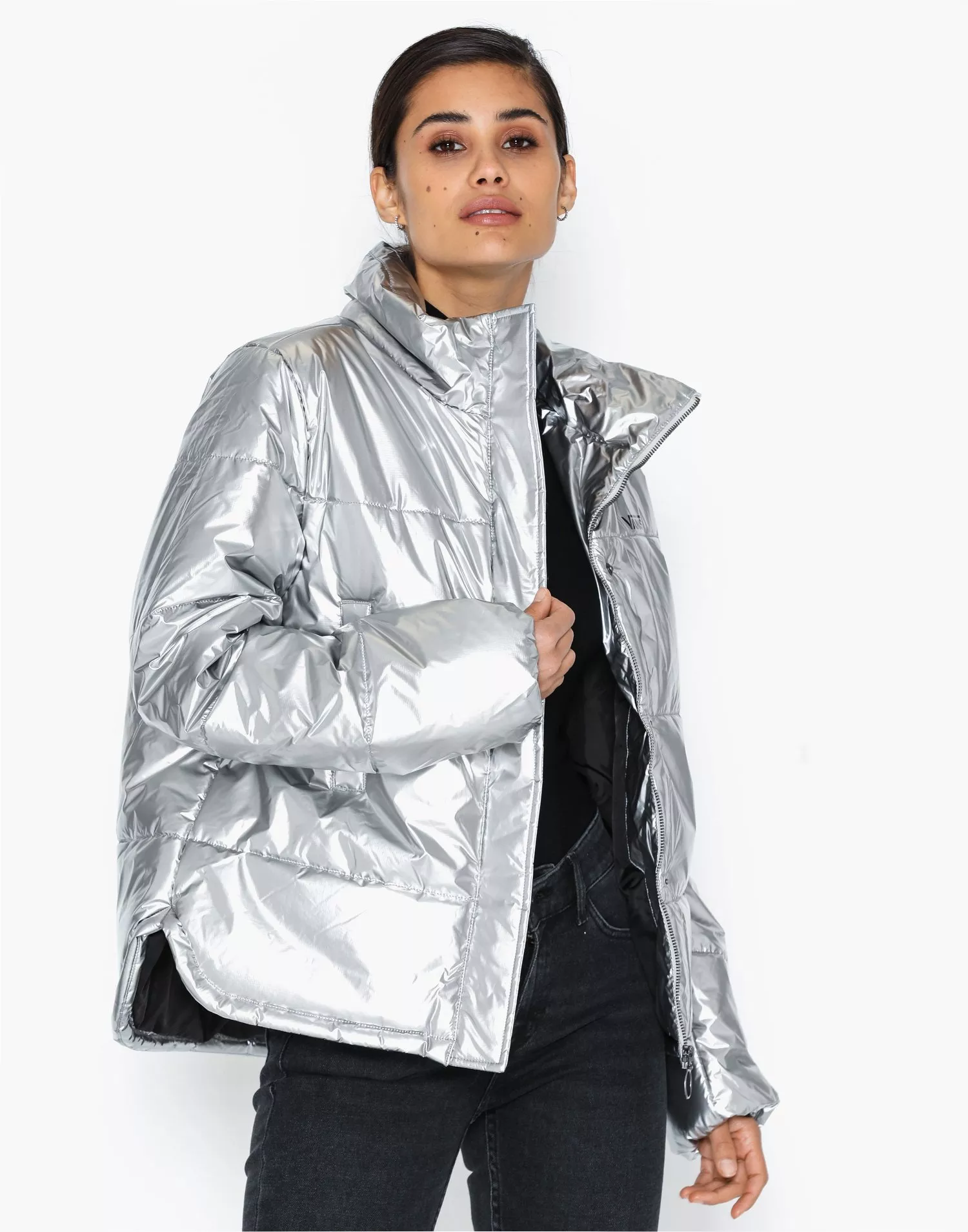 Vans on sale jacket Silver