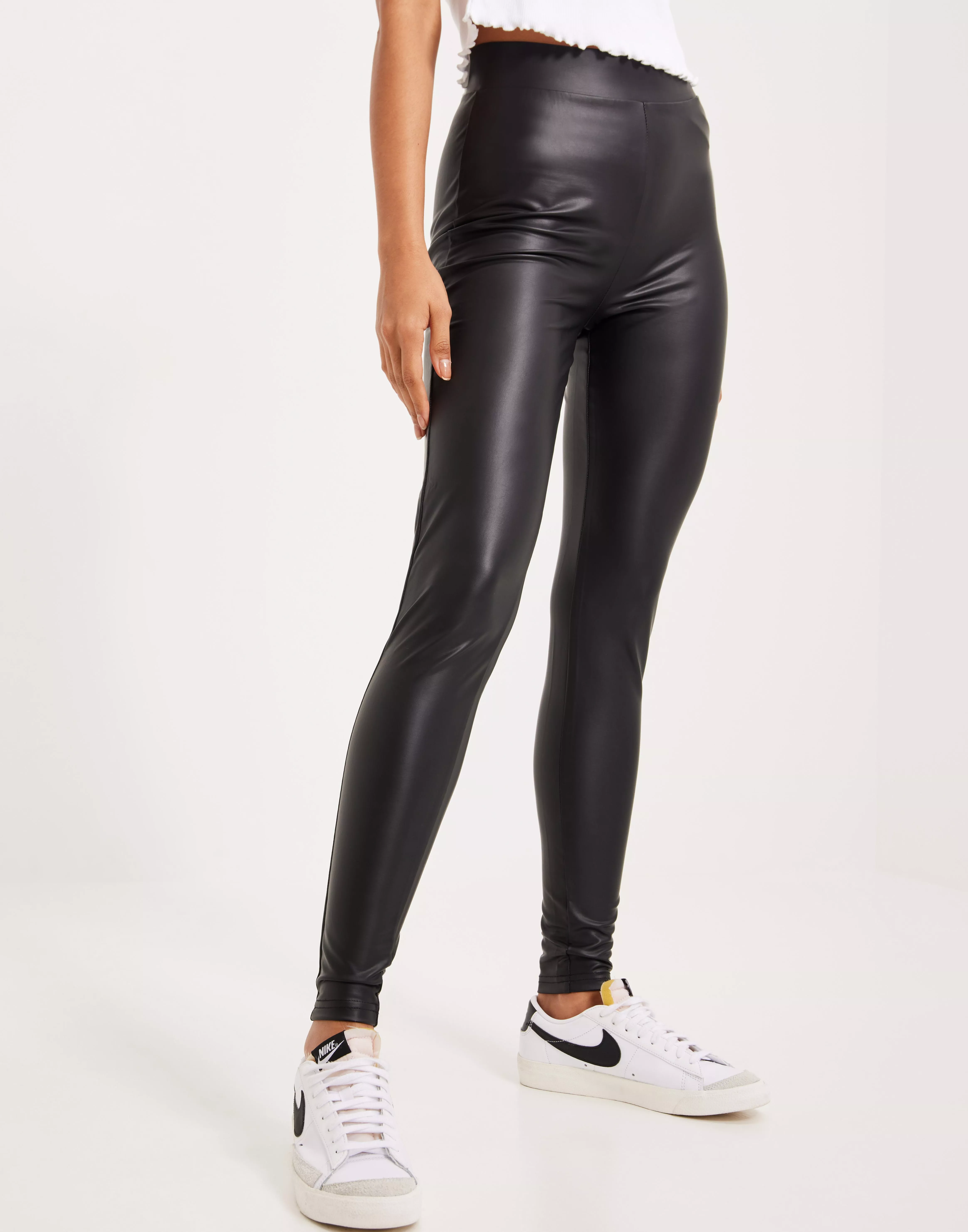 Coated leather store leggings