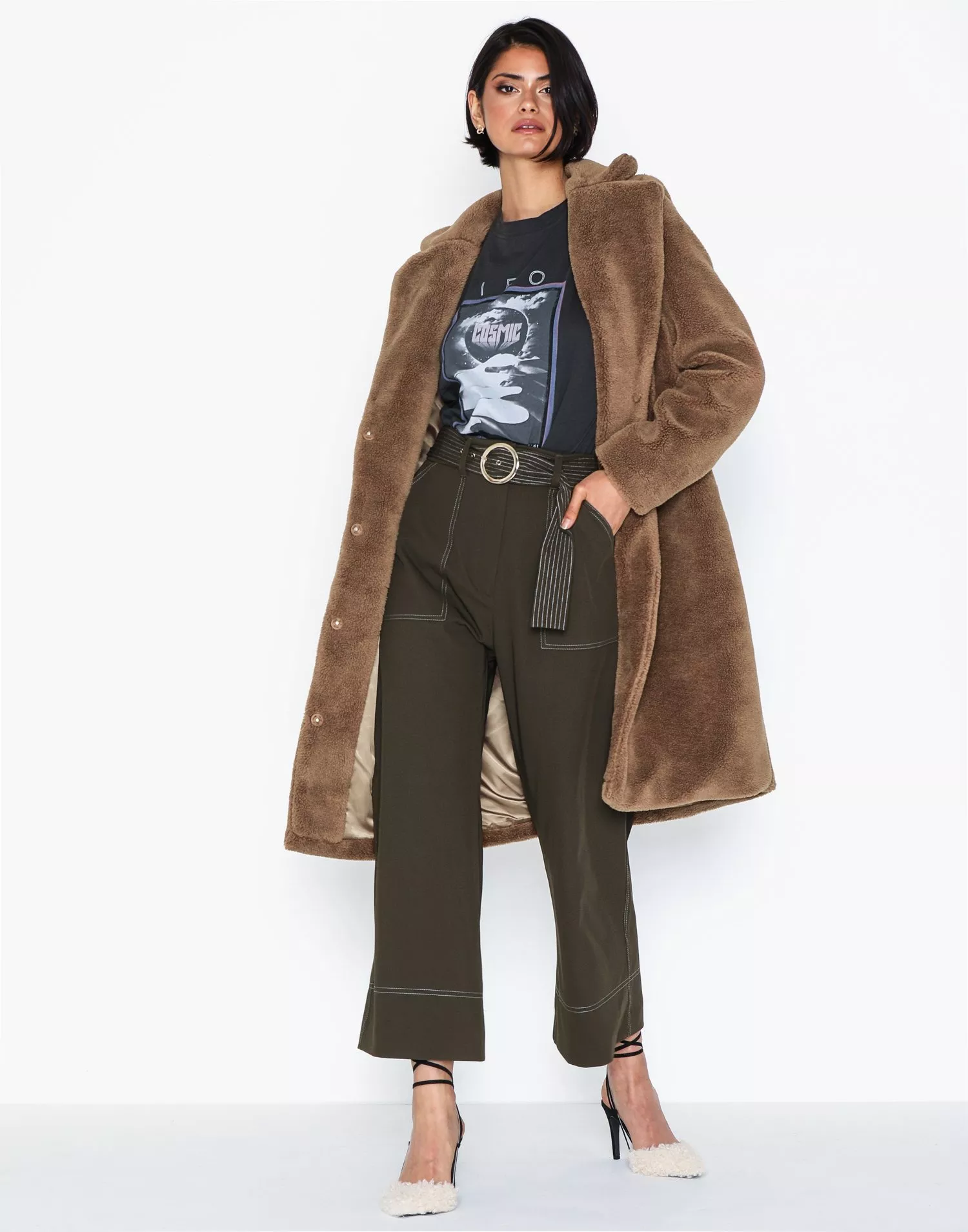 Vero moda best sale long teddy coat