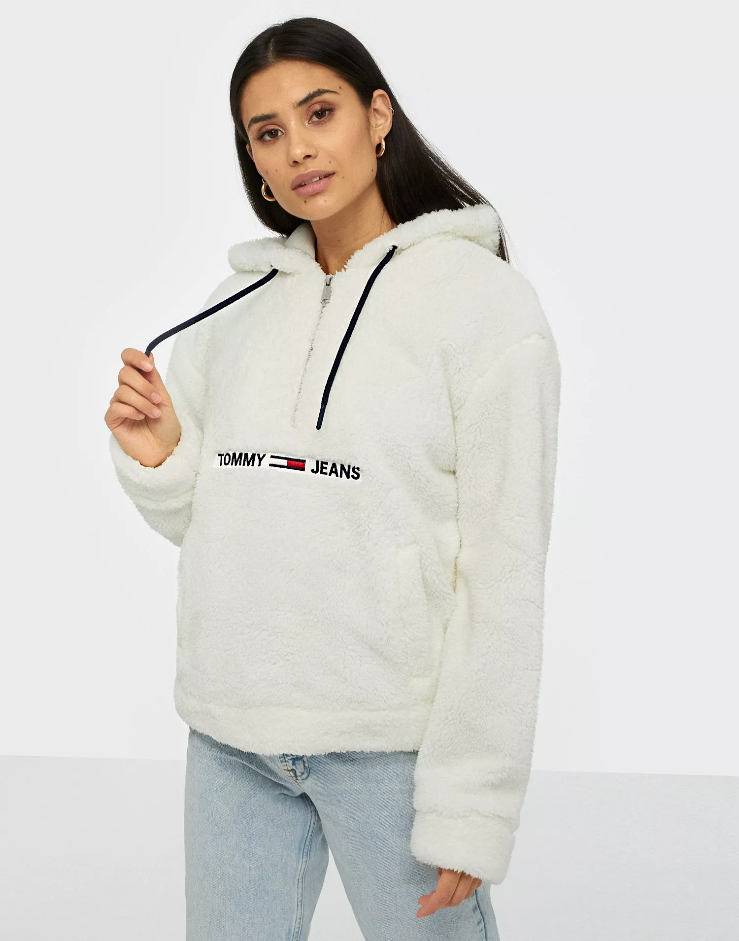 Tommy jeans teddy deals fleece sweatshirt