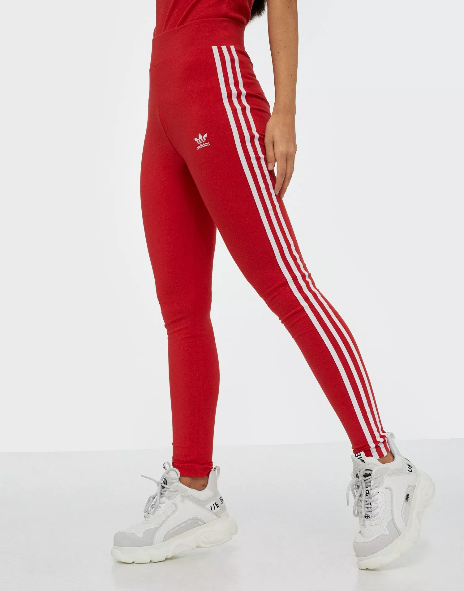 Red adidas hot sale leggings womens