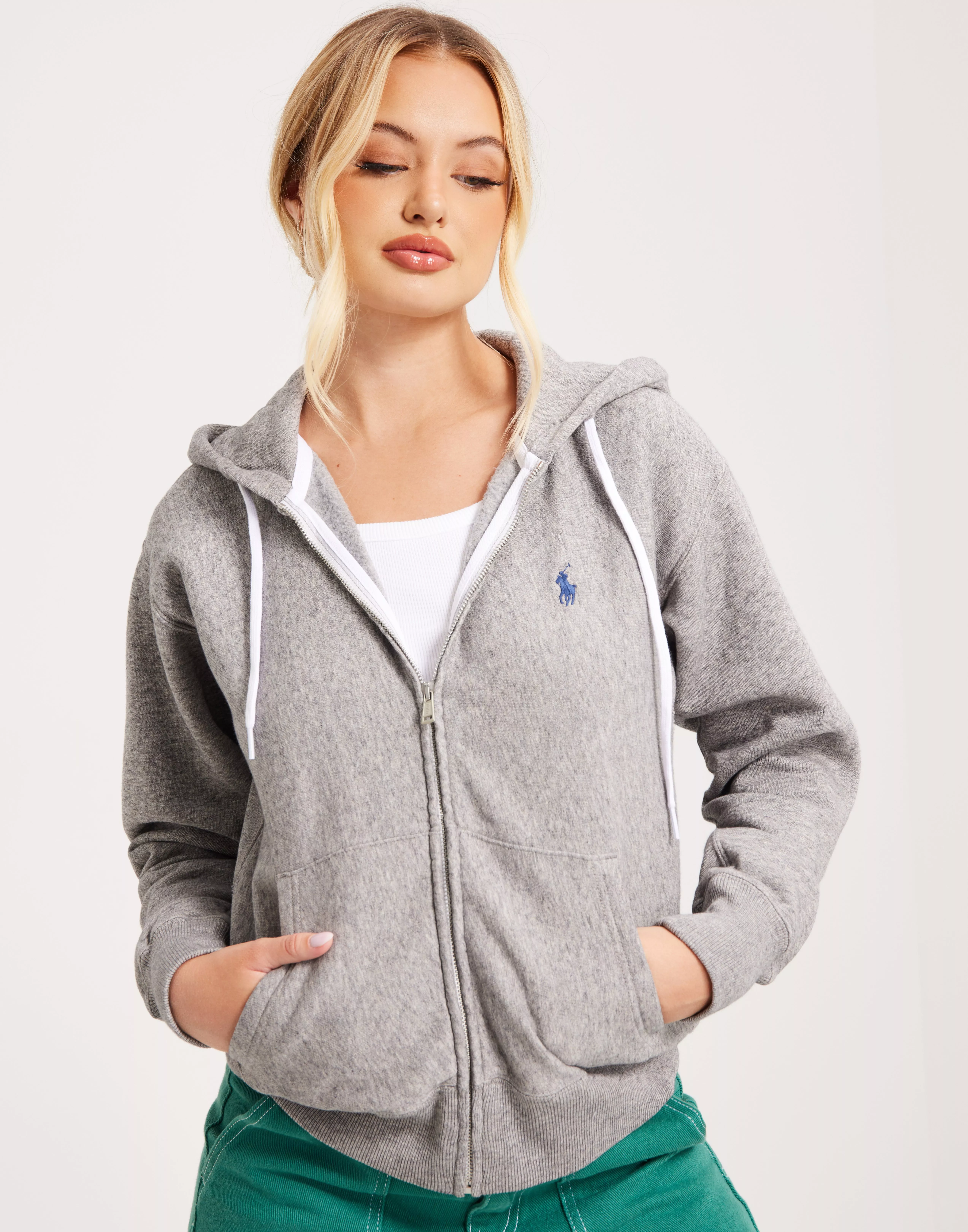 Polo ralph lauren outlet grey zip up hoodie