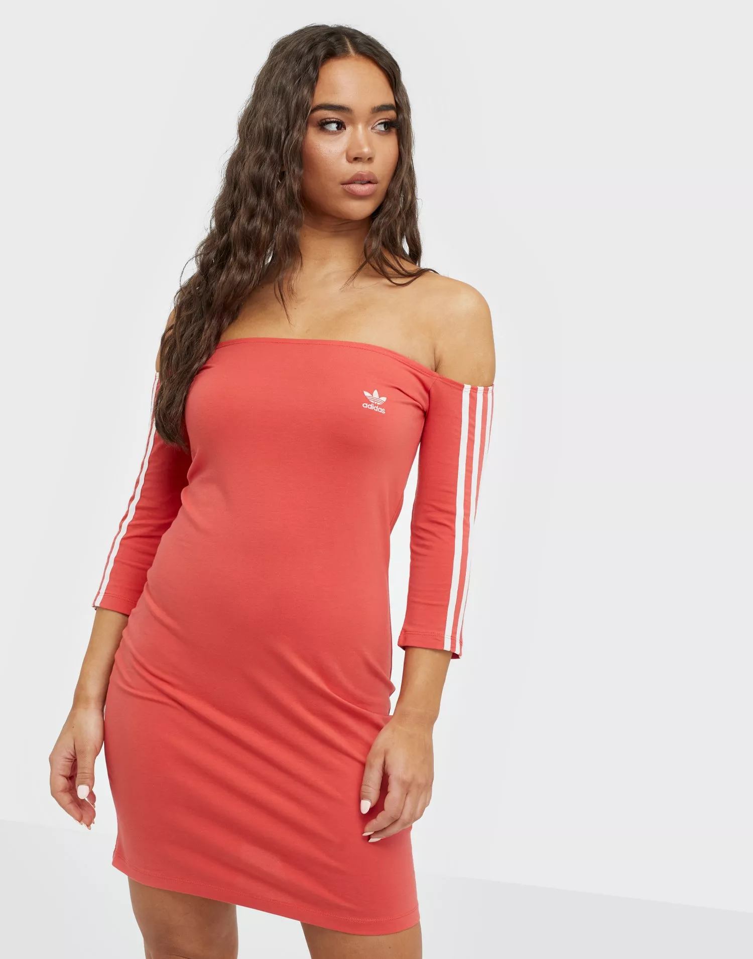 Adidas off cheap shoulder dress