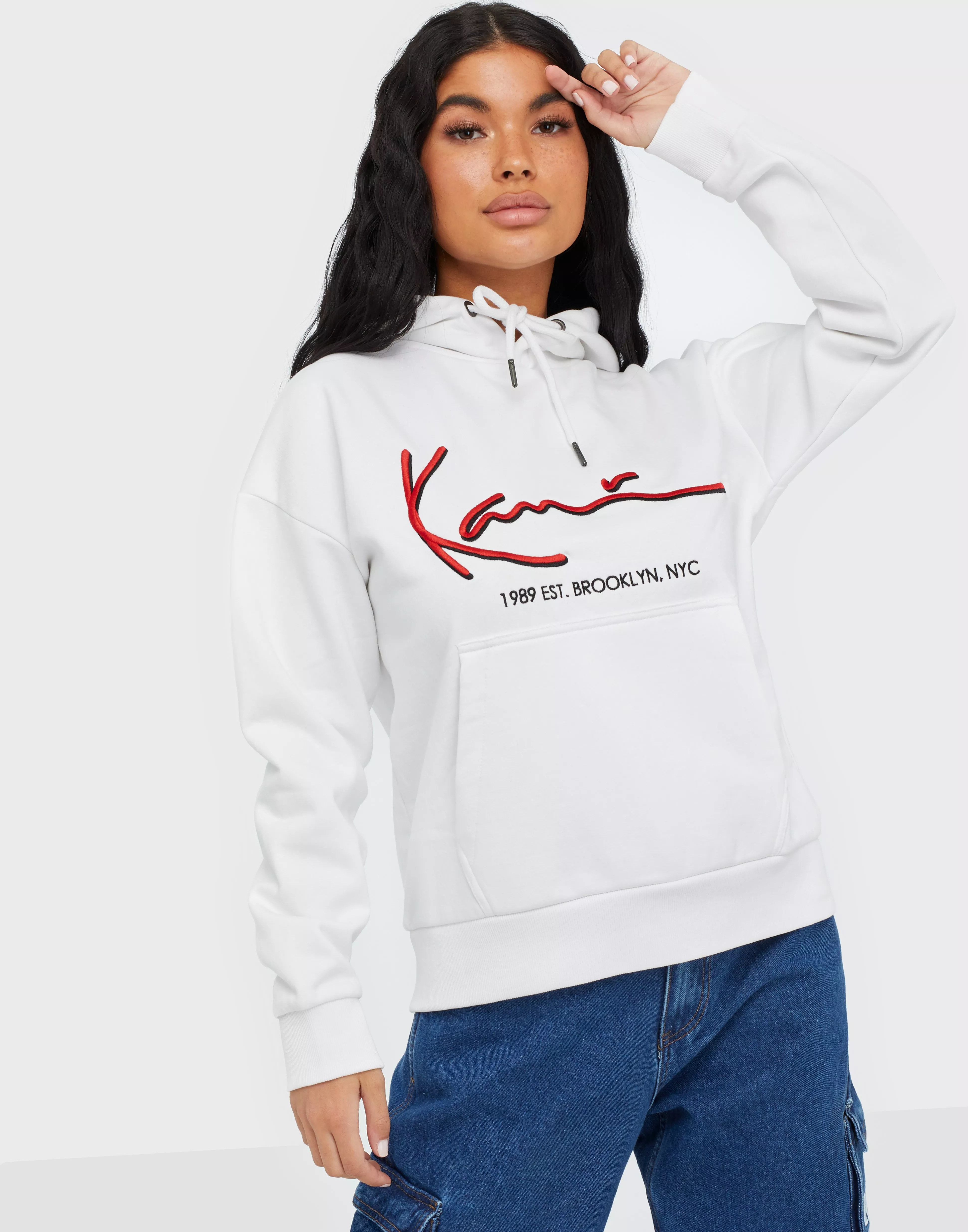 Buy Karl Kani KK Signature Hoodie - White | Nelly.com