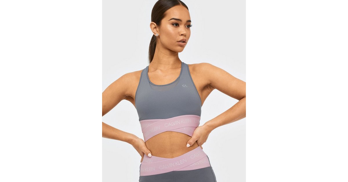 Calvin Klein Performance Medium Support Sports Bra - Grey