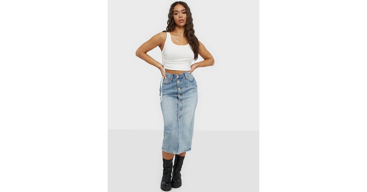 A line midi button skirt outlet levis