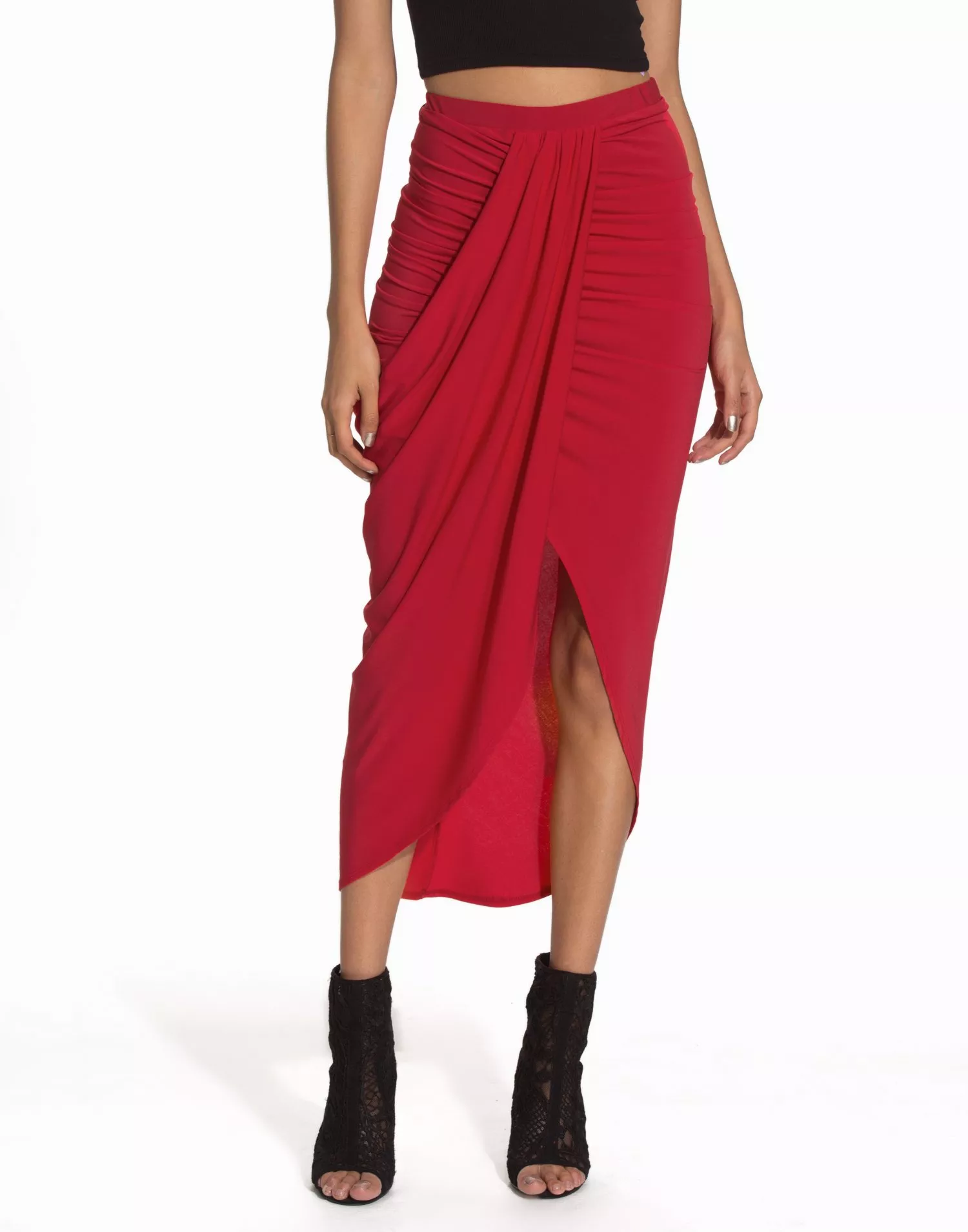 buy-nly-one-drape-ruched-skirt-red-nelly