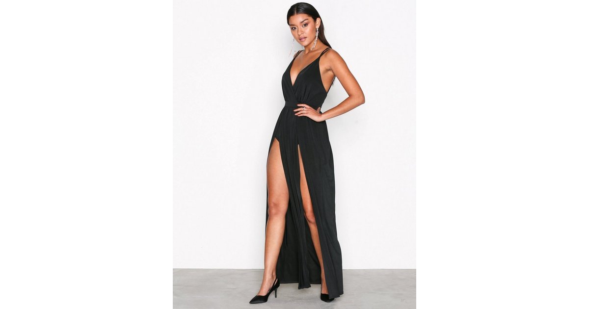 Buy Nelly Double Slit Maxi Dress - Black